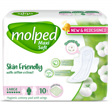 نوار بهداشتی بالدار مشبک Maxi Soft بزرگ مولپد 10 عددی